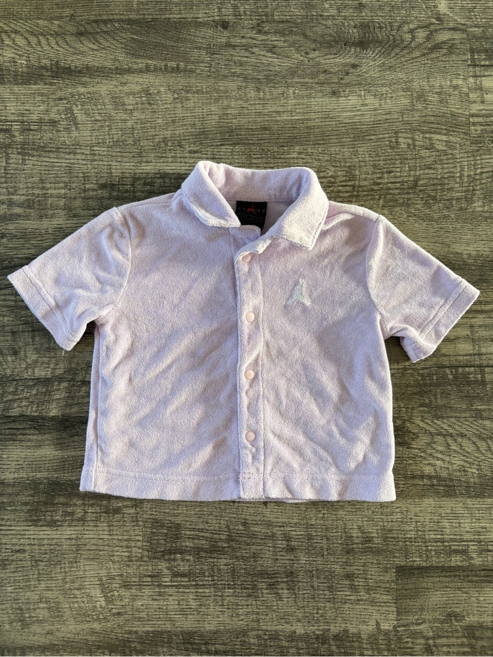 Jordan Jumpman Toddler Boys Terry Cloth Snap Button Polo Shirt Size 2T Lilac